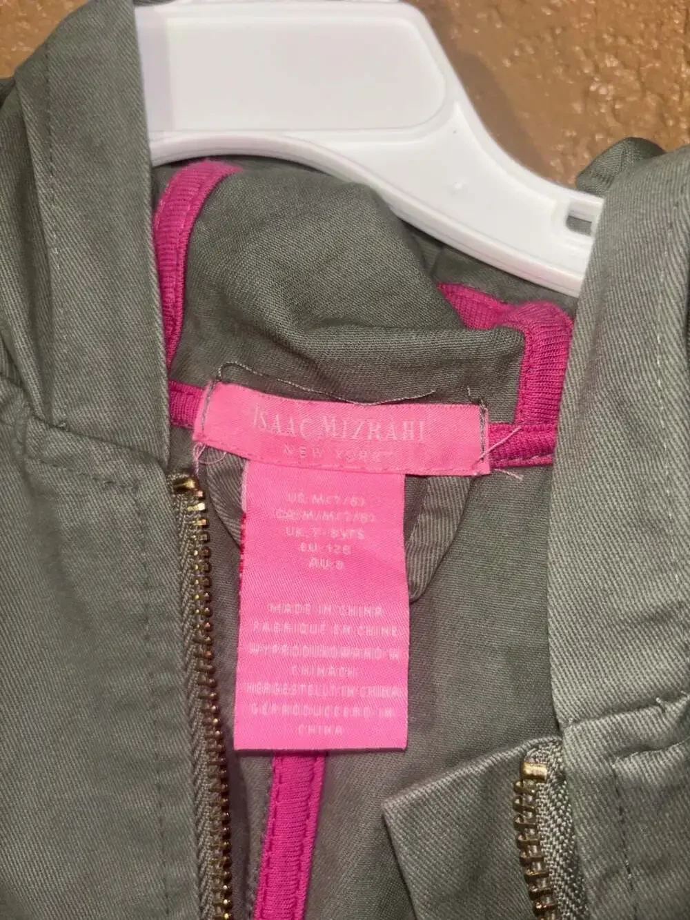 Isaac Mizrahi New York Girls Green Hooded Utility Jacket